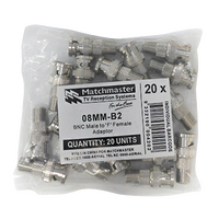 'F' Female to BNC Male Adaptor (20 Pack)