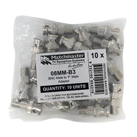 'F' Male to BNC Male Adaptor (10 Pack)