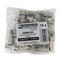 RCA Female to BNC Male Adaptor (10 Pack)