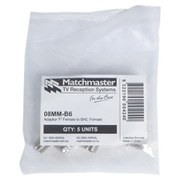 'F' Female to BNC Female Adaptor (5 Pack)