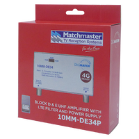 Multiband Masthead Amplifier UHF 34dB with 4G/5G Filter and Power Supply