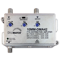 Distribution Amplifier UHF/VHF 40dB with 4G/5G Filter and Power Supply