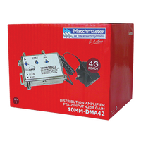 Distribution Amplifier UHF/VHF 40dB with 4G/5G Filter and Power Supply