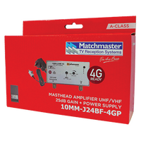 Masthead Amplifier VHF/UHF 24dB with 4G/5G Filter and Power Supply