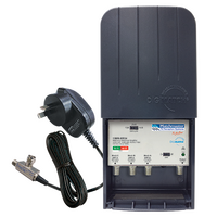 Multiband Masthead Amplifier VHF/UHF 34dB with 4G/5G Filter and Power Supply