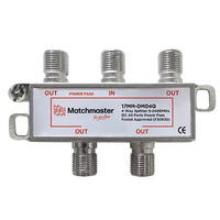 4 Way Splitter 'F' Type 5-2400MHz Power Pass All Ports (Bag)