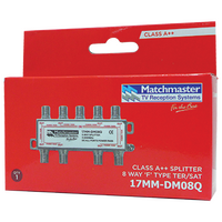 8 Way ‘F’ Type Splitter 5-2400MHz DC All Ports Power Pass