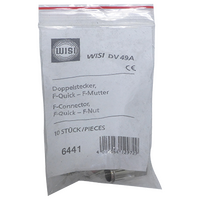 'F' Type Male to 'F' Type Push-on Adaptor (10 Pack)