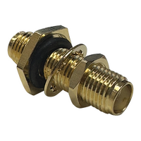 SMA Socket to SMA Socket adaptor with Nut and Washer for Bulkhead Mounting
