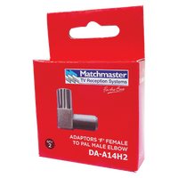 'F' Female to IEC Male Right Angle Adaptor (2 Pack)