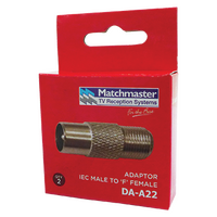 'F' Female to IEC (PAL) Male Adaptor (2 Pack)