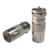 'F' Male to IEC (PAL) Female Adaptor (2 Pack)