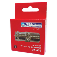 'F' Male to IEC (PAL) Female Adaptor (2 Pack)
