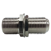 'F' Female to 'F' Female Adaptor with Nuts and Washers (20 Pack)