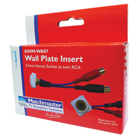 3.5mm Stereo Socket Wall Plate to 2 Female RCA Tails (4 Pack)