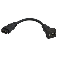 HDMI® Insert (Black) to HDMI® Female Short Cable (10 Pack)