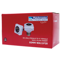 IEC (PAL) Female to 'F' Female Wall Plate Insert (20 Pack)