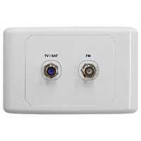 Satellite/TV Outlet Plate with FM Power Pass