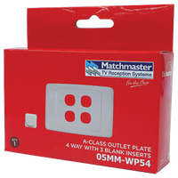 4 Way Outlet Plate including 3 Blank Inserts