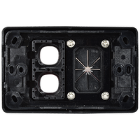 2 Gang Outlet Plate with Cable Management (Black)