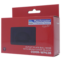 Outlet Plate Bull Nose with Brush Cover (Black)