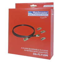 10m RG59 Quad-shield Flylead with Adaptors