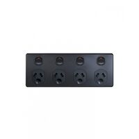 Puma - 4 Gang Fixed Power Point Double Pole 10A  Matt Black  x15 - PUBIG4MBK