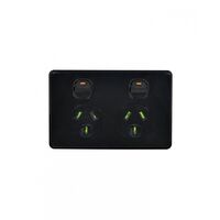 Puma - Power Point Switched 2 Gang, 10A 250V~  Black x10 - PUPP2GBK