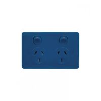 Puma - Power Point Double Pole Switched 2 Gang, 10A 250V~, Shuttered, Vandal Proof, BLUE  x10 - PUPP2GVPBU