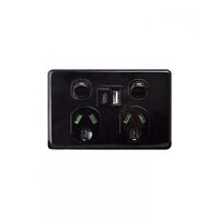 Puma - Power Point, USB Charger, Dual Fully Integrated (Type A & C)  Black x1 - PUPP2USB2GACBK
