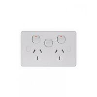 Puma - Power Point Switched 2 Gang Double Pole Shuttered 10A 250V with Extra Switch 10AX Double Pole Vandal Proof  x5 - PUPPSW2GVP
