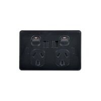 Puma - Power Point, USB Charger, Dual Fully Integrated (Type A & C) Shuttered Vandal Proof  Black x1 - PUPPUSB2GACVPBK