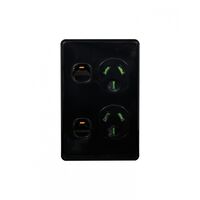 Puma - Power Point Switched Vertical 2 Gang, 10A 250V~  White x5 - PUPPV2G