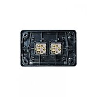 Puma -u00a0Switch Horizontal 2 Gang, 10AX/16A 250V~  Black x10 - PUSW2GBK