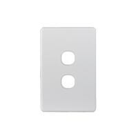 Puma -u00a0Switch Horizontal 2 Gang, 10AX/16A 250V~  Replacement White Cover x10 - PUSWPV2GCO