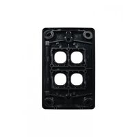 Puma - Switch Plate Vertical 4 Gang (Less Mech)  Black x10 - PUSWPV4GBK