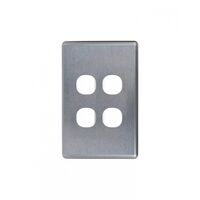 Puma -u00a0Switch Vertical 4 Gang, 10AX/16A 250V~  Brushed Aluminium Cover x10 - PUSWPV4GCBA