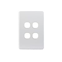 Puma -u00a0Switch Vertical 4 Gang, 10AX/16A 250V~  Replacement White Cover x10 - PUSWPV4GCO