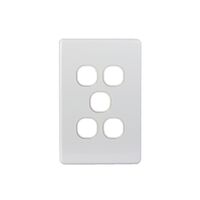 Puma - Switch Plate Vertical 5 Gang (Less Mech)  White x10 - PUSWPV5G