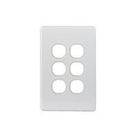 Puma -u00a0Switch Horizontal 6 Gang, 10AX/16A 250V~  White x5 - PUSW6G