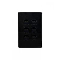 Puma - Switch Vertical 6 Gang, 10AX/16A 250V~  Black x5 - PUSWV6GBK
