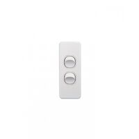 Puma - Switch Vertical Architrave 2 Gang 10AX/16A 250V~  x10 - PUSWVA2G