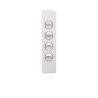 Puma -u00a0Architrave Switch Vertical 4 Gang, 10AX/16A 250V~  White x10 - PUSWVA4G