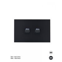 Clouded Leopard -u00a0Switch Horizontal 2u00a0Gang 16AX/20A 250V~  Matt Black  x10 - CLSW2GMBK