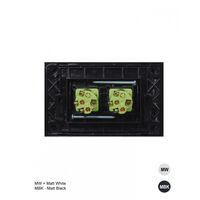 Clouded Leopard -u00a0Switch Horizontal 2u00a0Gang 16AX/20A 250V~  Matt White x10 - CLSW2GMW