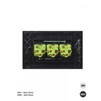 Clouded Leopard -u00a0Switch Horizontal 3u00a0Gang 16AX/20A 250V~  Matt White x10 - CLSW3GMW