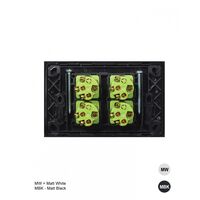 Clouded Leopard - Switch Horizontal 4u00a0Gang 16AX/20A 250V~  Matt White x10 - CLSW4GMW