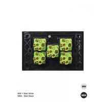 Clouded Leopard - Switch Horizontal 5u00a0Gang 16AX/20A 250V~  Matt White x5 - CLSW5GMW