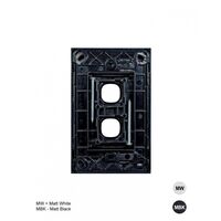 Clouded Leopard -u00a0Switch Plate Vertical 2 Gang (Less Mech)  Matt Black  x10 - CLSWPV2GMBK