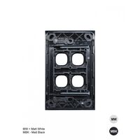 Clouded Leopard -u00a0Switch Plate Vertical 4 Gang (Less Mech)  Matt Black  x10 - CLSWPV4GMBK